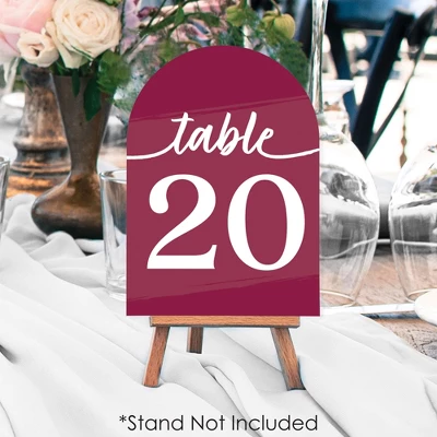 Big Dot Of Happiness Burgundy Elegantly Simple - Wedding Receptions, Parties Or Events Double-Sided 5 X 7 Inches Cards - Table Numbers - 1-20 4 Big Dot Of Happiness Burgundy Elegantly Simple - Wedding Receptions, Parties Or Events Double-Sided 5 X 7 Inches Cards - Table Numbers - 1-20 - Image 2