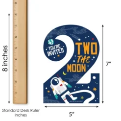 Big Dot Of Happiness 2nd Birthday Two The Moon - Shaped Fill-in Invites - Space Second Birthday Party Invitation Cards With Envelopes - Set Of 12 -Party Planers Store GUEST fb82eab9 627f 4c69 8e11 895332d93503