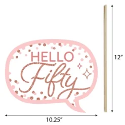 Big Dot Of Happiness 50th Pink Rose Gold Birthday - Happy Birthday Party Photo Booth Props Kit - 20 Count -Party Planers Store GUEST fb90493b a54b 4986 9d30 e7ea82d93e7d