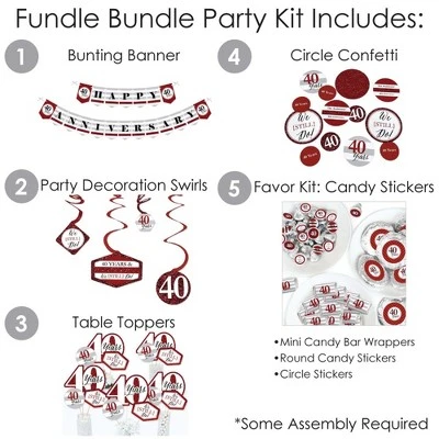 Big Dot Of Happiness We Still Do - 40th Wedding Anniversary - Anniversary Party Supplies - Banner Decoration Kit - Fundle Bundle 3 Big Dot Of Happiness We Still Do - 40th Wedding Anniversary - Anniversary Party Supplies - Banner Decoration Kit - Fundle Bundle