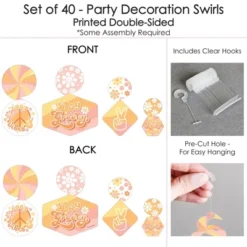 Big Dot Of Happiness Stay Groovy - Boho Hippie Party Hanging Decor - Party Decoration Swirls - Set Of 40 -Party Planers Store GUEST fc42d8be a533 4090 a2bf c2b130924a29