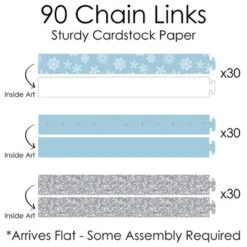 Big Dot Of Happiness Winter Wonderland - 90 Chain Links & 30 Paper Tassels Decor Kit - Snowflake Party & Winter Wedding Paper Chains Garland - 21 Feet -Party Planers Store GUEST fc648594 6822 4867 b702 80592ad319d5