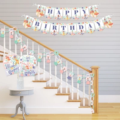 Big Dot Of Happiness Let's Be Fairies - Banner And Photo Booth Decorations - Fairy Garden Birthday Party Supplies Kit - Doterrific Bundle 4 Big Dot Of Happiness Let's Be Fairies - Banner And Photo Booth Decorations - Fairy Garden Birthday Party Supplies Kit - Doterrific Bundle - Image 2