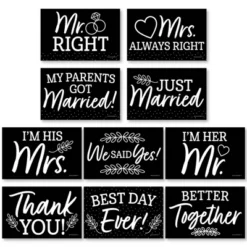 Big Dot Of Happiness Mr. And Mrs. - Photo Prop Signs - Black And White Wedding Or Bridal Shower Announcements - 10 Pieces -Party Planers Store GUEST fc937314 fc15 40cd a523 018f41ac0eec