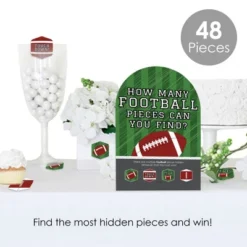 Big Dot Of Happiness End Zone - Football - Baby Shower Or Birthday Party Scavenger Hunt - 1 Stand And 48 Game Pieces - Hide And Find Game