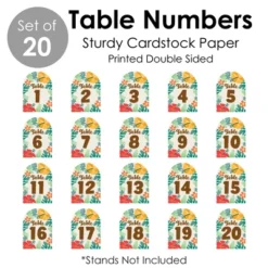 Big Dot Of Happiness Tropical Luau - Hawaiian Beach Party Double-Sided 5 X 7 Inches Cards - Table Numbers - 1-20 -Party Planers Store GUEST fd846793 bc63 4edf b58d fbdd0faab15e