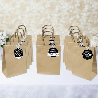 Big Dot Of Happiness Mr. And Mrs. - Assorted Hanging Black And White Wedding Or Bridal Shower Favor Tags - Gift Tag Toppers - Set Of 12 4 Big Dot Of Happiness Mr. And Mrs. - Assorted Hanging Black And White Wedding Or Bridal Shower Favor Tags - Gift Tag Toppers - Set Of 12 - Image 2